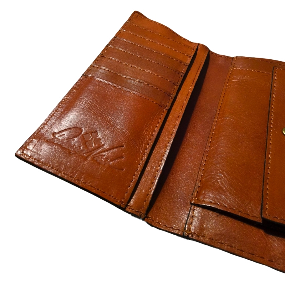 Patricia Nash Studded Coin Rivoli Wallet Clutch in Cognac Brown - Picture 8 of 12